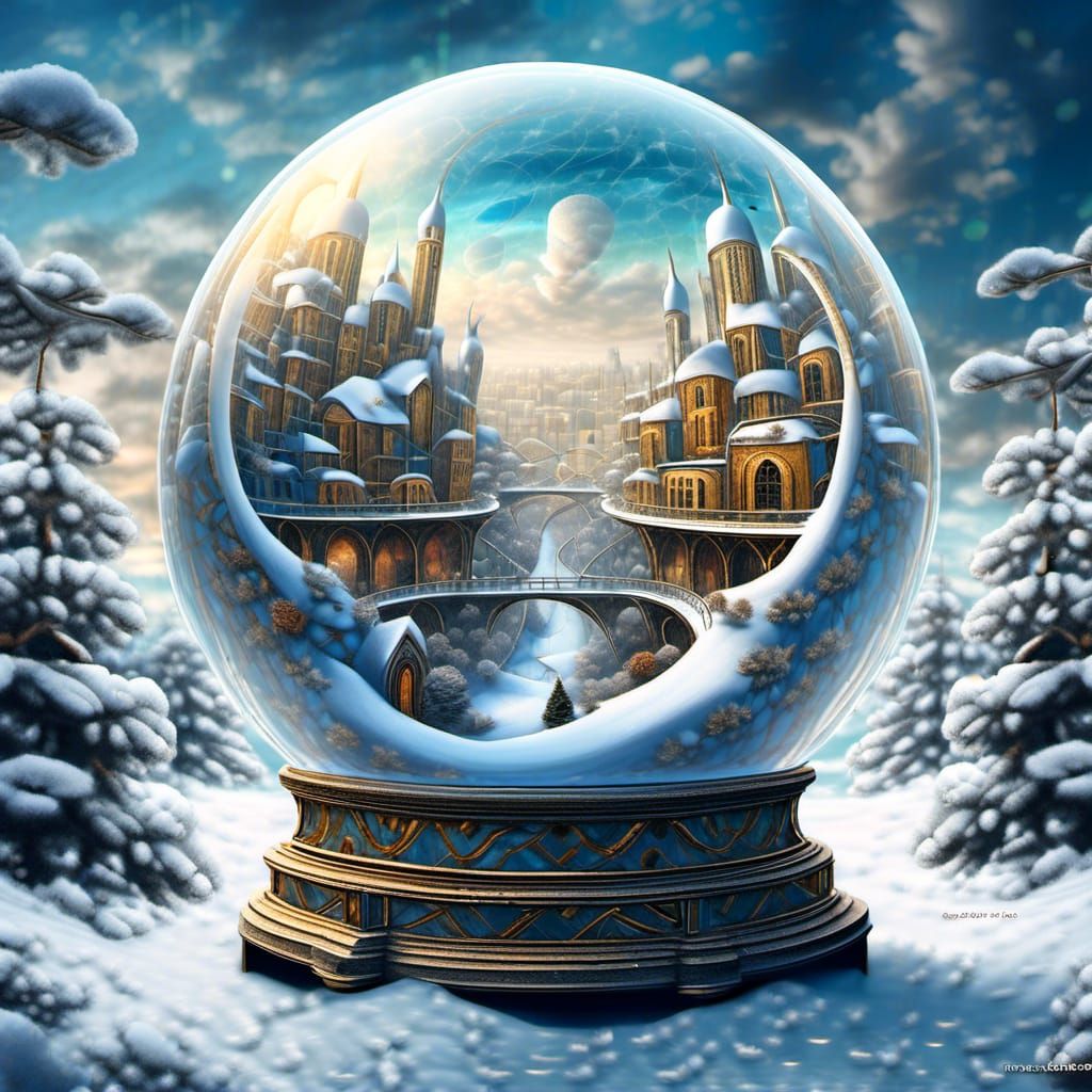 Surreal Snowglobe City: A Digital Matte Painting