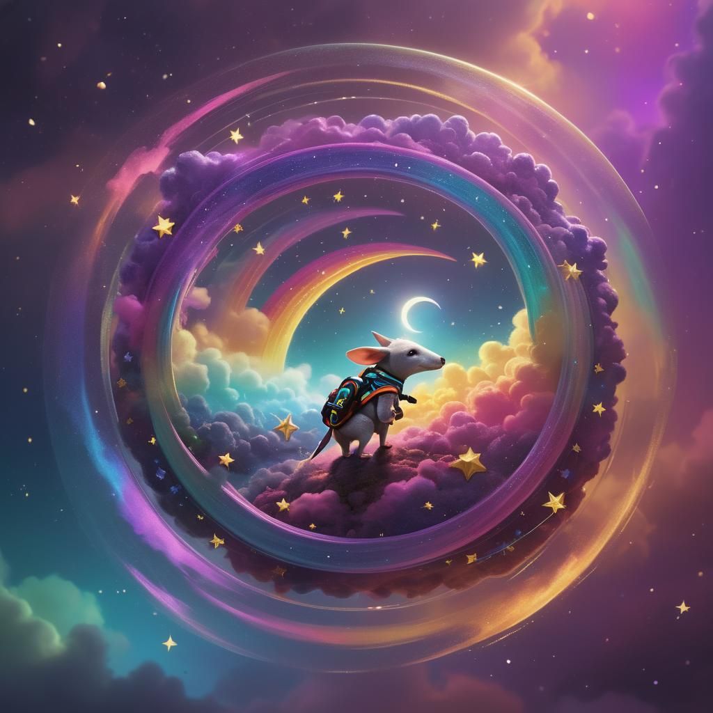 Whimsical Aardvark in Candy Art Style Landscape