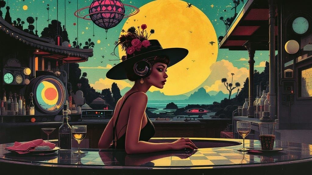 Whiskey and Wonder in Retro-Futuristic Surrealism
