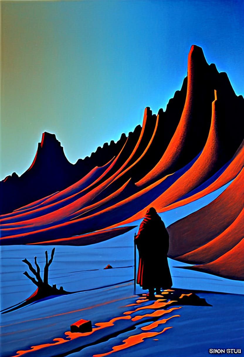 Dieselpunk Riders in Wasteland Ruins: Oil Painting Style