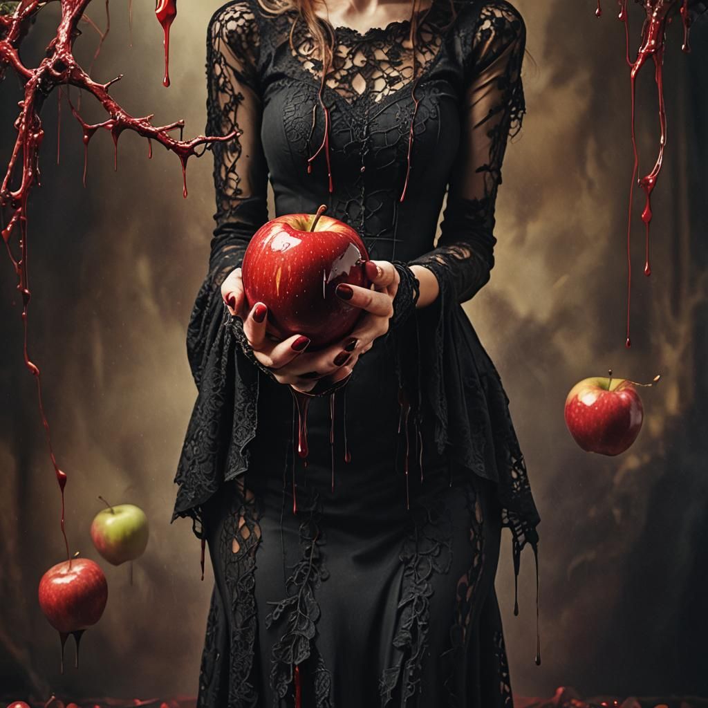 Hand Holding Apple as Baroque Digital Painting