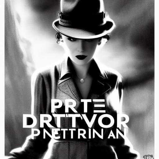 Film Noir Detective in Black and White