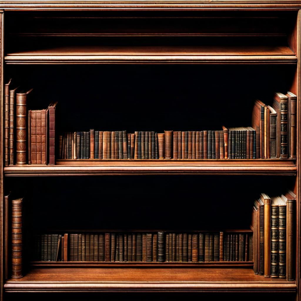 Old Dusty Bookshelf Close Up