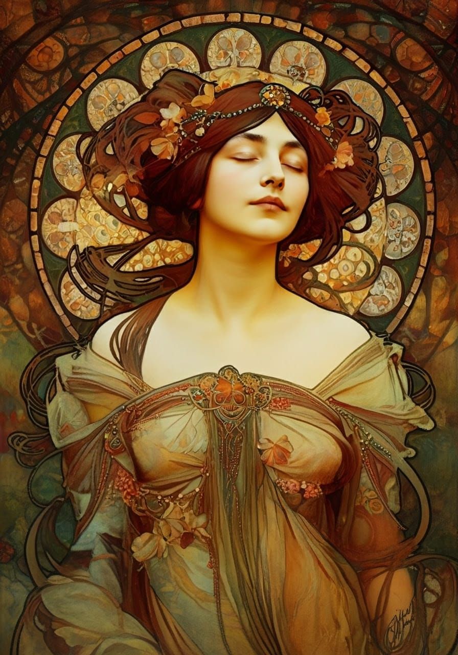 Goddess in Art Nouveau Splendor
