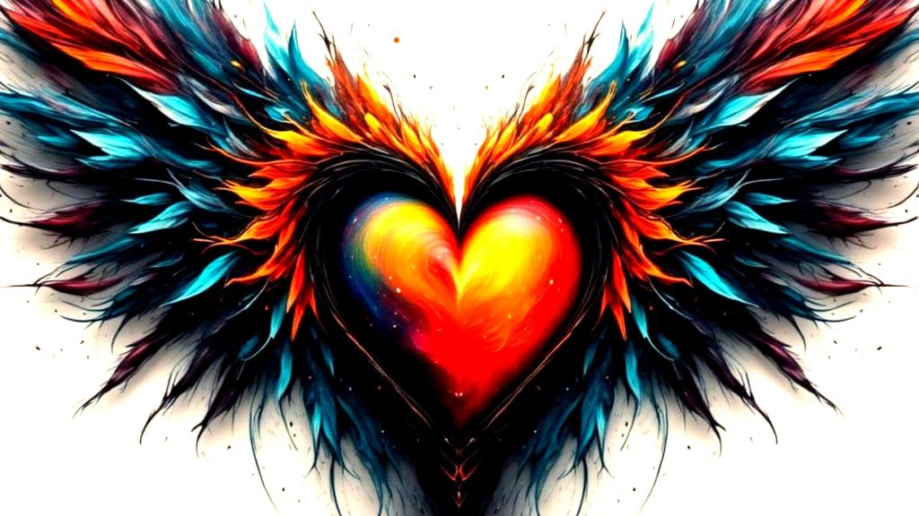Heart with Wings and Fantasy Eyes