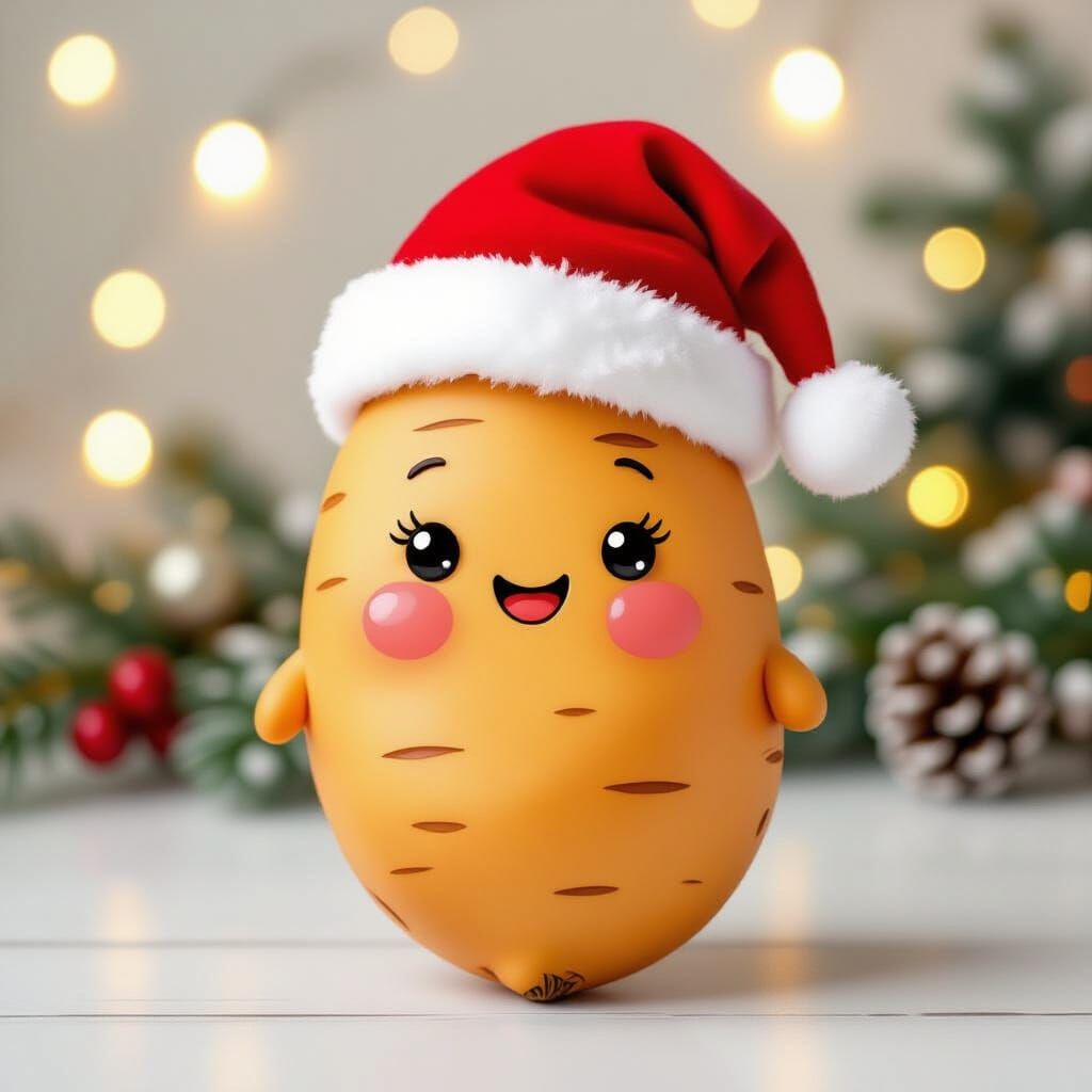 Smiling Sweet Potato Clipart in Watercolor Style