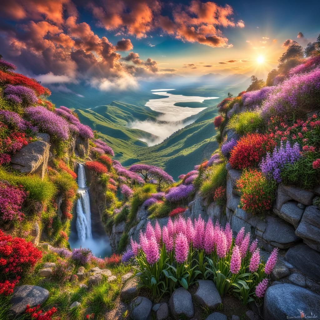 Clouds and mountains