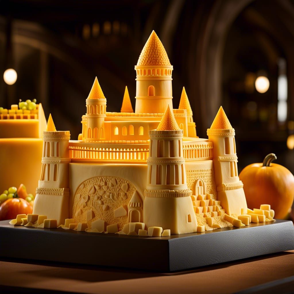 Cheese Artist Sculpts Castle Masterpiece