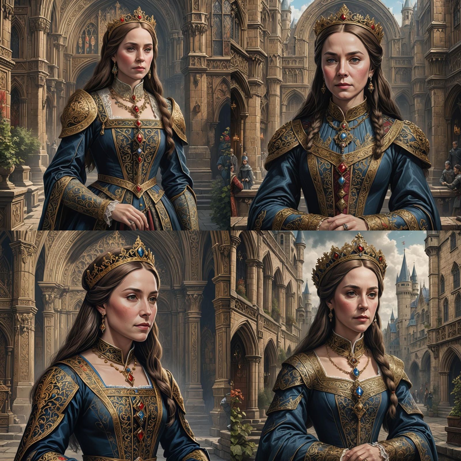 Detailed Pencil Sketch of Catherine of Aragon