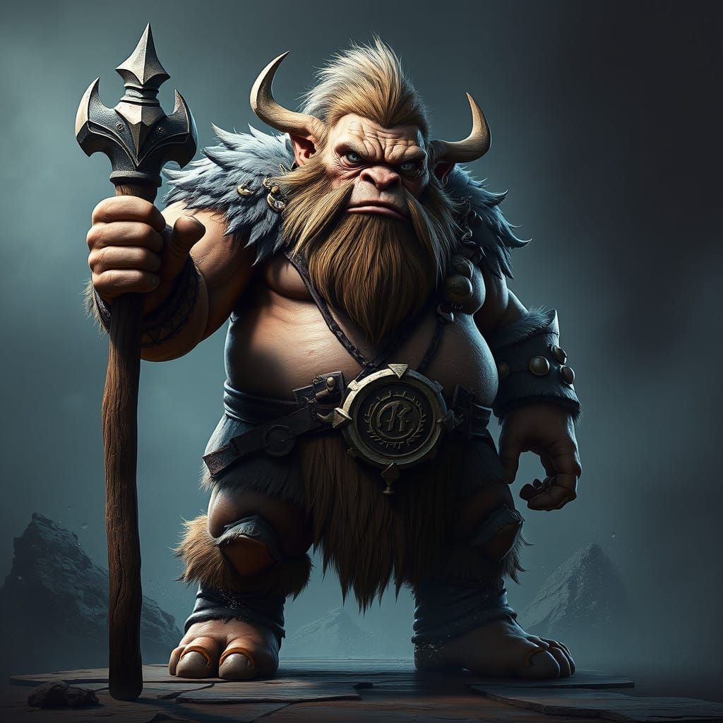 Fantastical Orc in Splendid Matte Painting Style