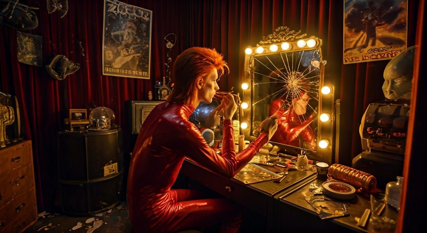 Glittering Alien Star, Ziggy Stardust, Prepares for Cosmic C...