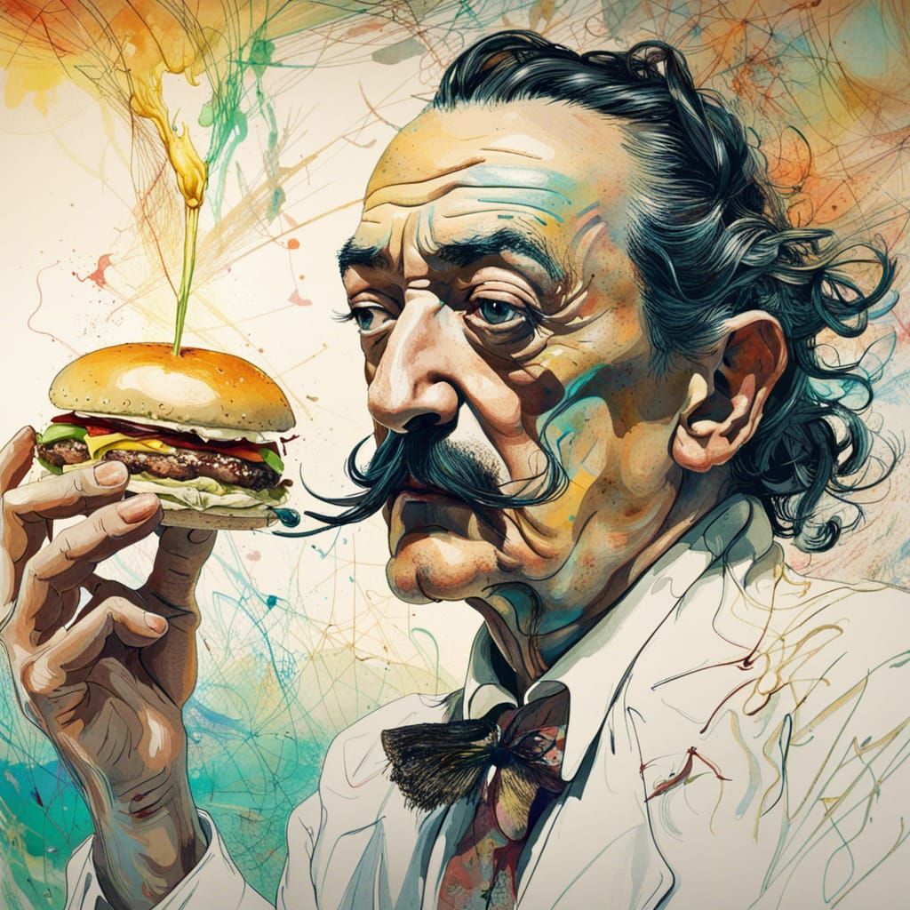 Surreal Salvador Dali Bakes Burgers