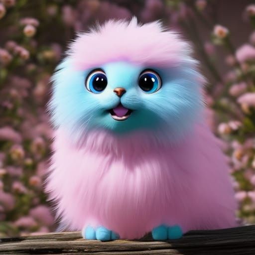 Adorable Fluffy Pink Monster in 3D Digital Art