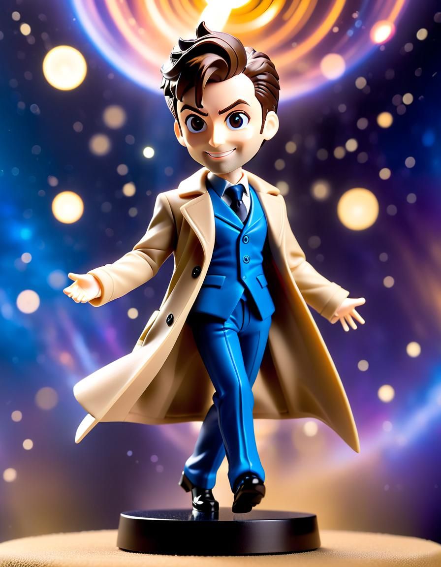 Doctor Who Bobble Head in Time Vortex Nebula