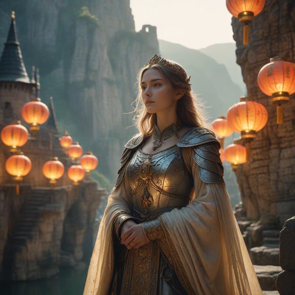 Medieval City at Golden Hour