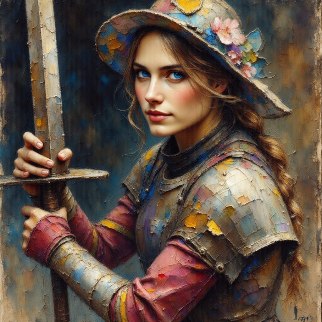 Detailed Knight Portrait in Renaissance Style with Chiaroscu...