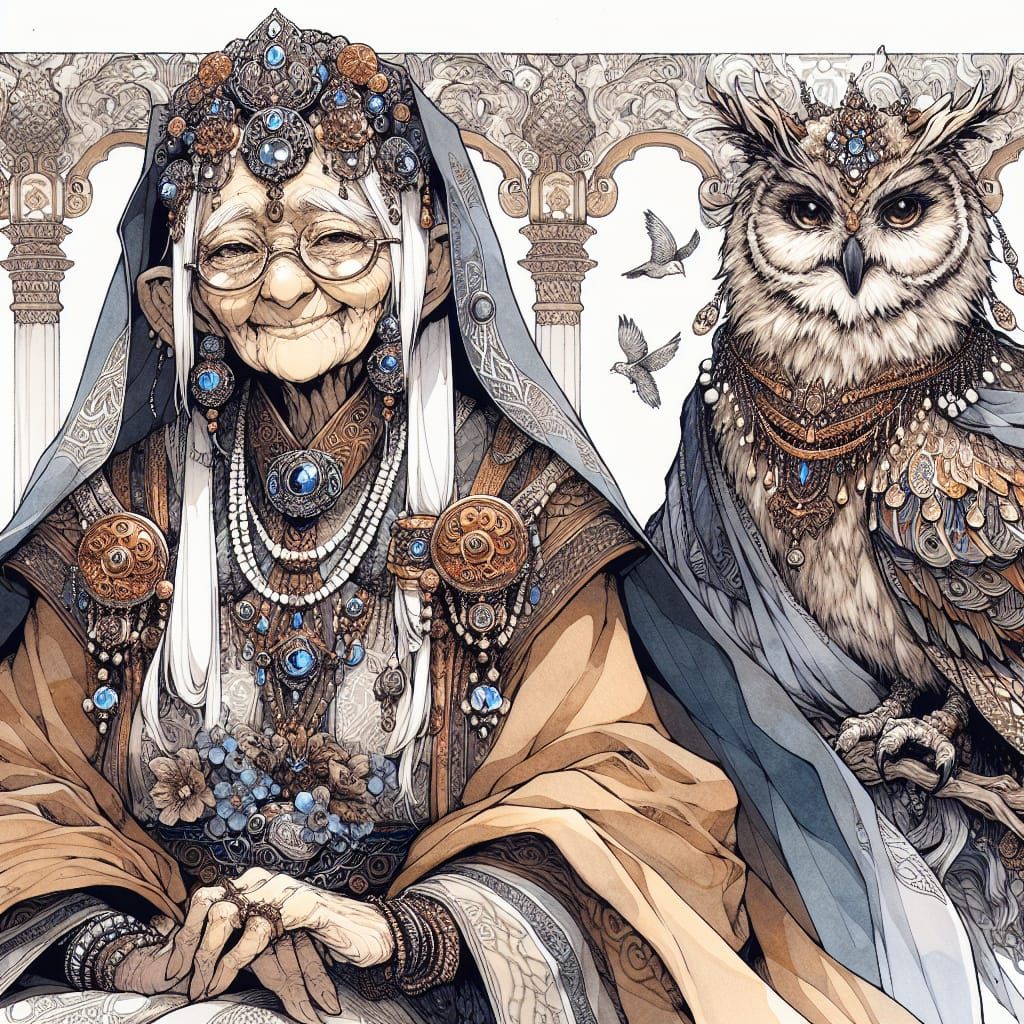 Elegant Asian Fantasy Mage Surrounded by Ornate Beauty