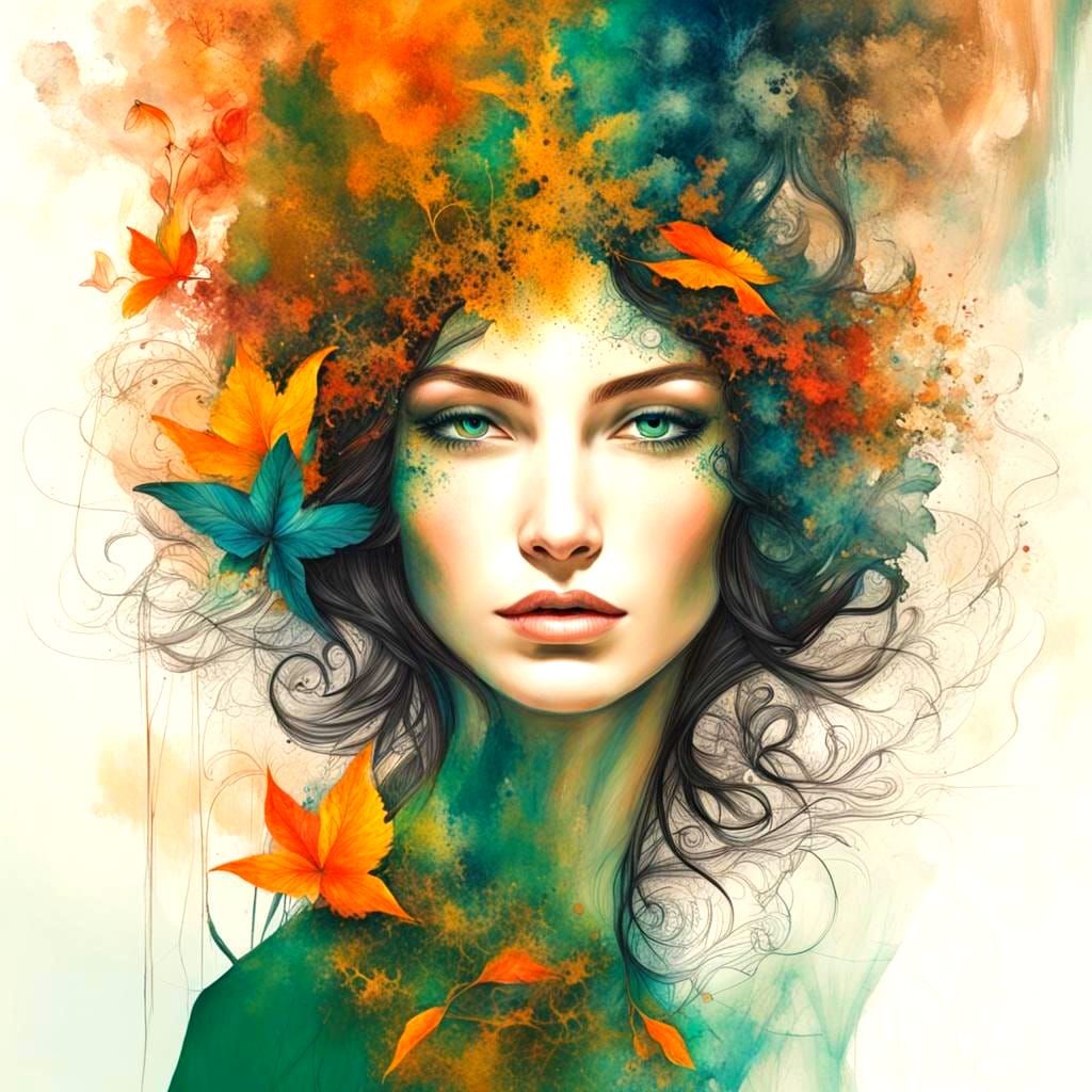 Abstract Woman of Nature and Magic