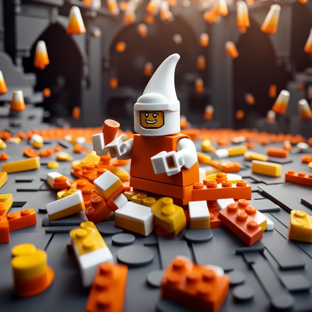 Candy Corn Lego Model: Fantasy Concept Art
