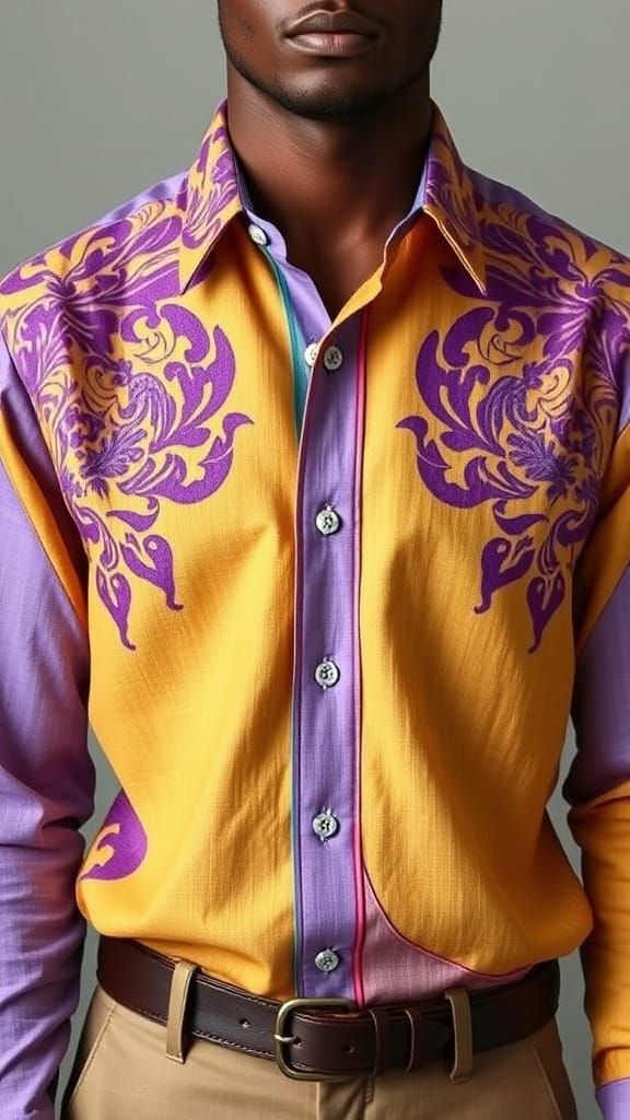 Lavender Linen Dress Shirt WLOP contrasting colors tetradic ...