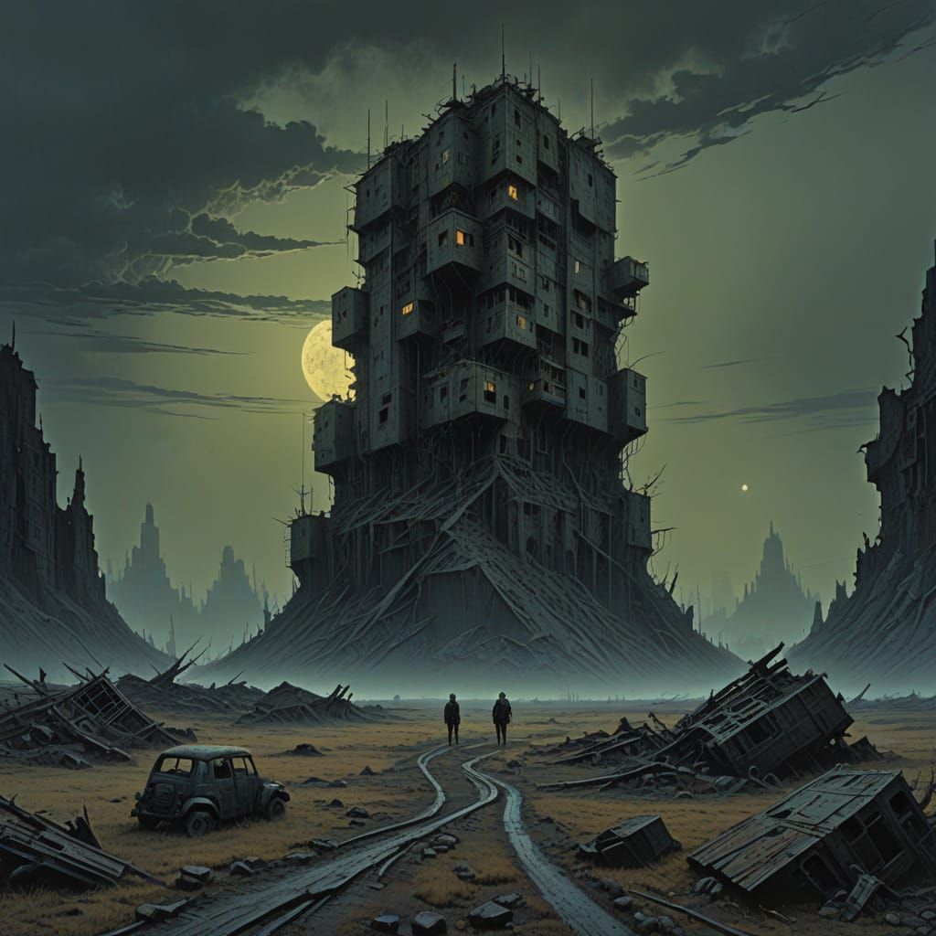 Barren Post-Apocalyptic Planet from Space