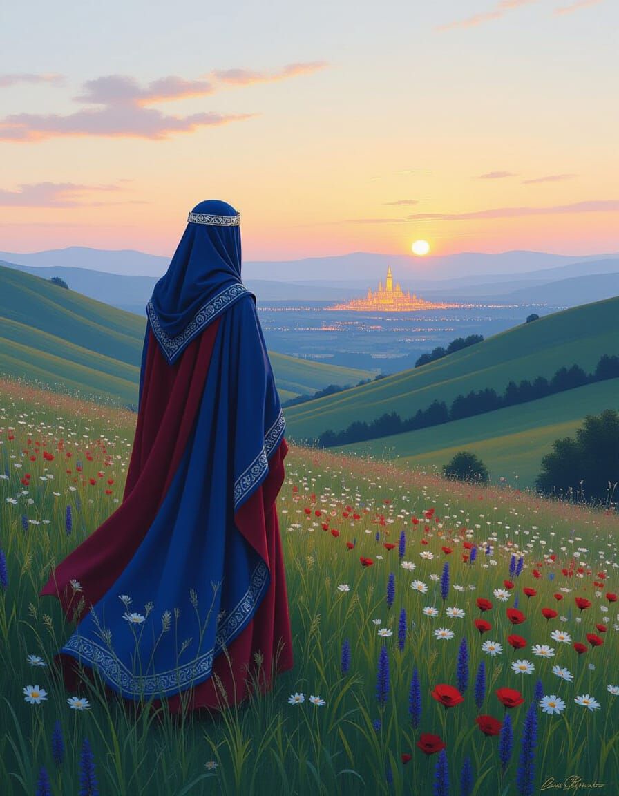 Ethereal Twilight Meadow Landscape