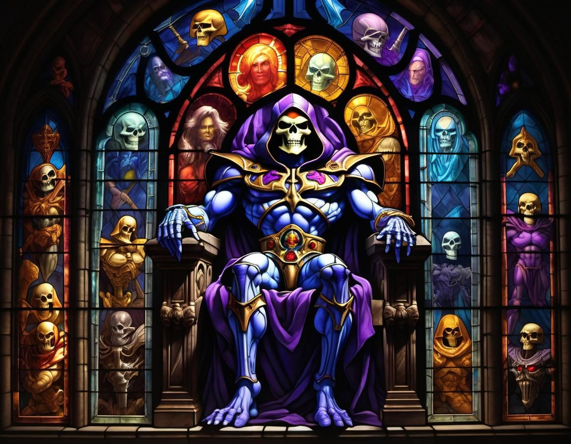 Skeletor in stained glass