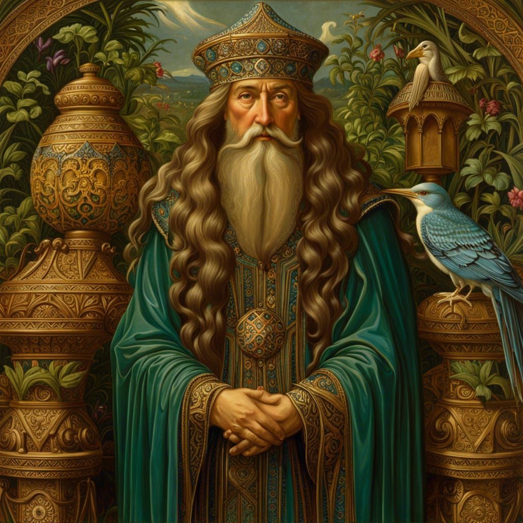 Radiant Wizard in Meticulously Detailed Digital Art