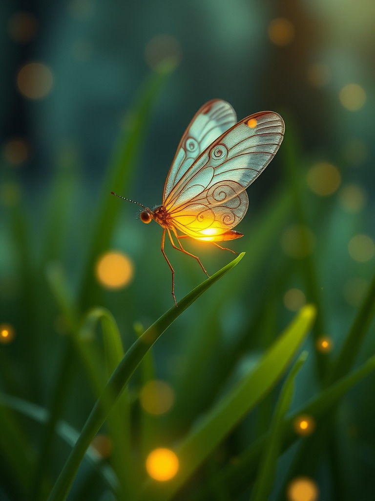 Glowing Firefly in Enchanted Forest