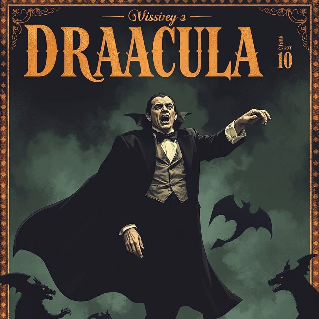Dracula as Vintage Circus Poster