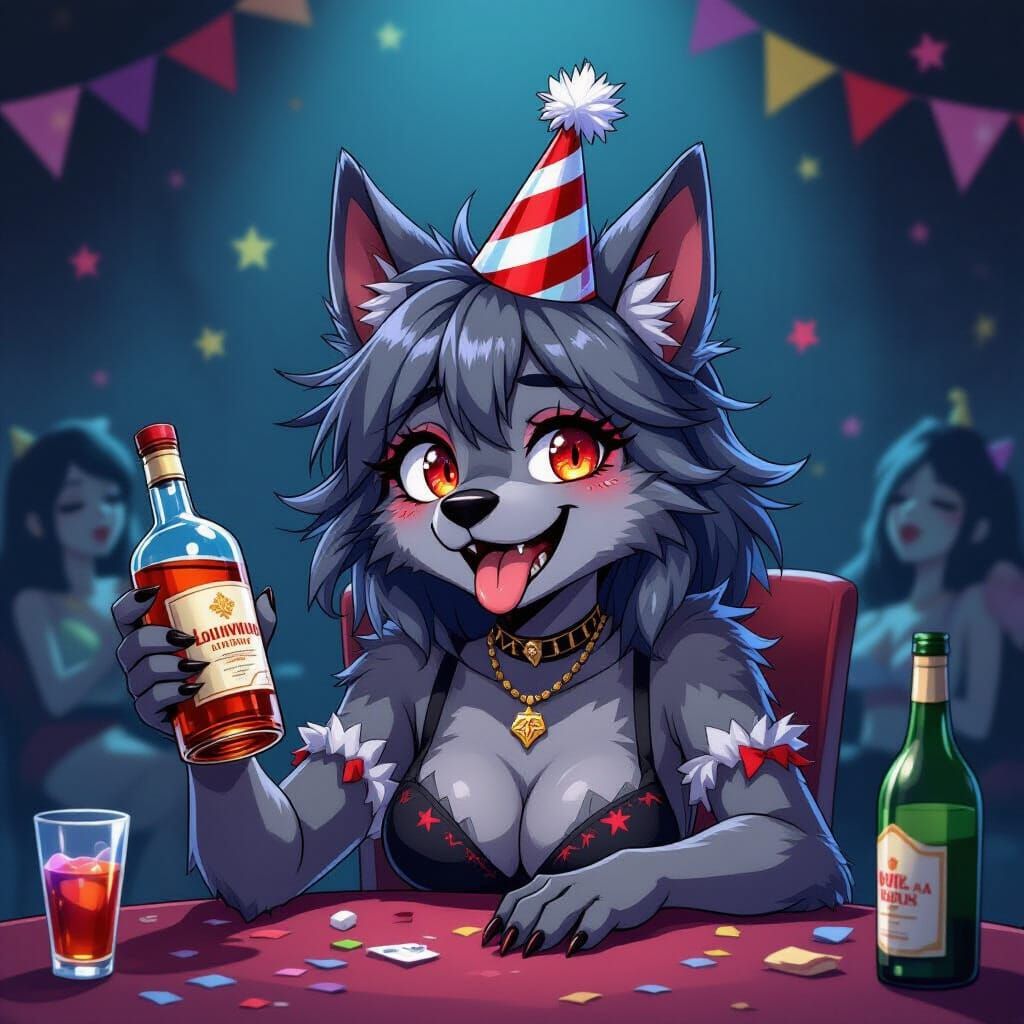 Drunk Hellhound at Chaotic 30th Birthday Party