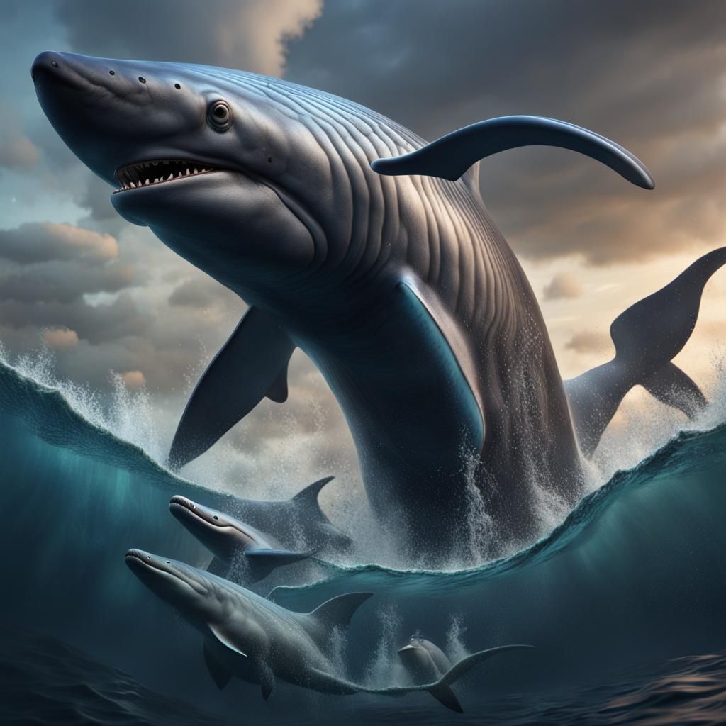 Whale Shark Hybrid in Detailed Digital Painting