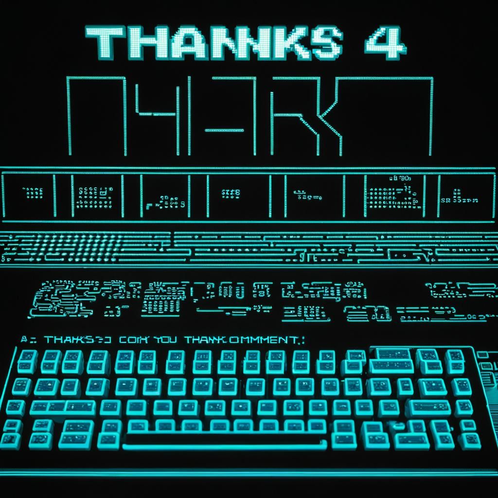 Retro Computer Screen Thank You Message in 8-bit