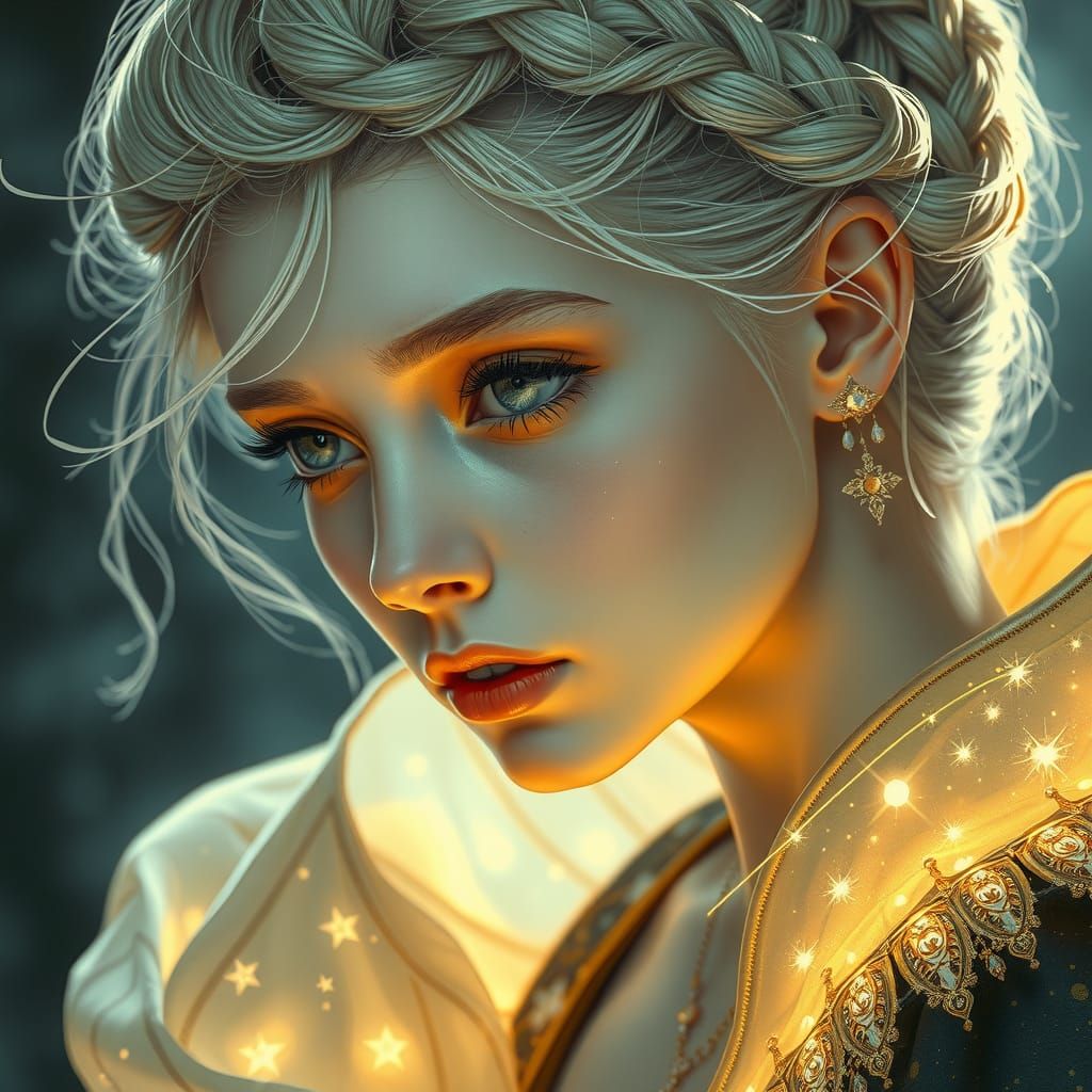 Ethereal Woman Portrait with Mystical Aura