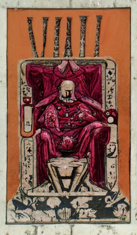 Emperor IV Tarot Card in Pablo Amaringo Style