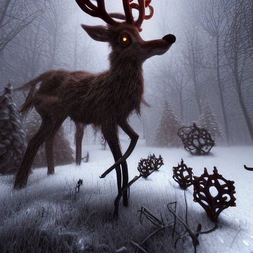 Eldritch Reindeer: A Surreal Horror Rendering
