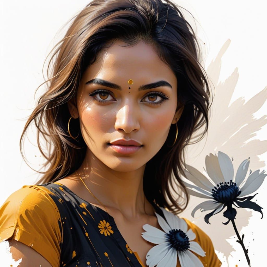 Soulful beauty captured in rich ink tones