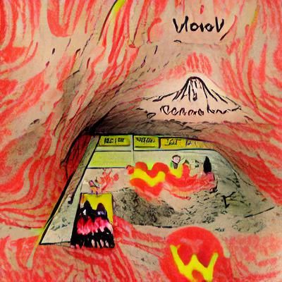 Volcano in Underground Comix Style