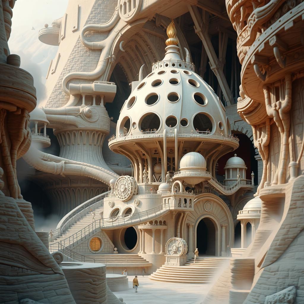 Detailed Steampunk Engine of Unknown Origin