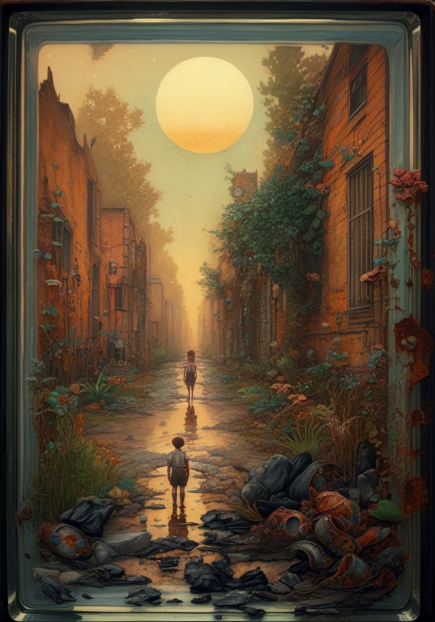 B is a B Filled with Otherworldly Life Charred and Rusty Rowscape