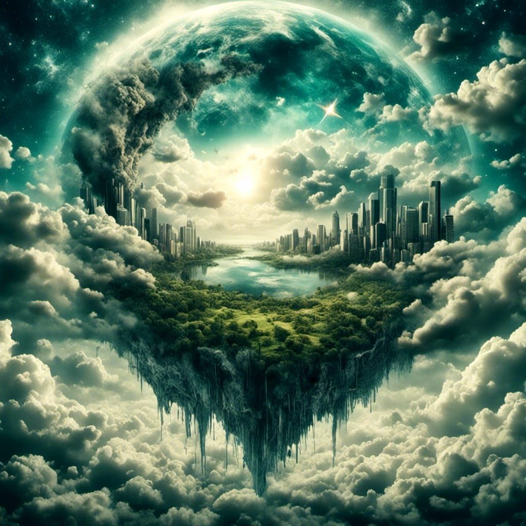 God Creates Heaven and Earth in Hyperrealism