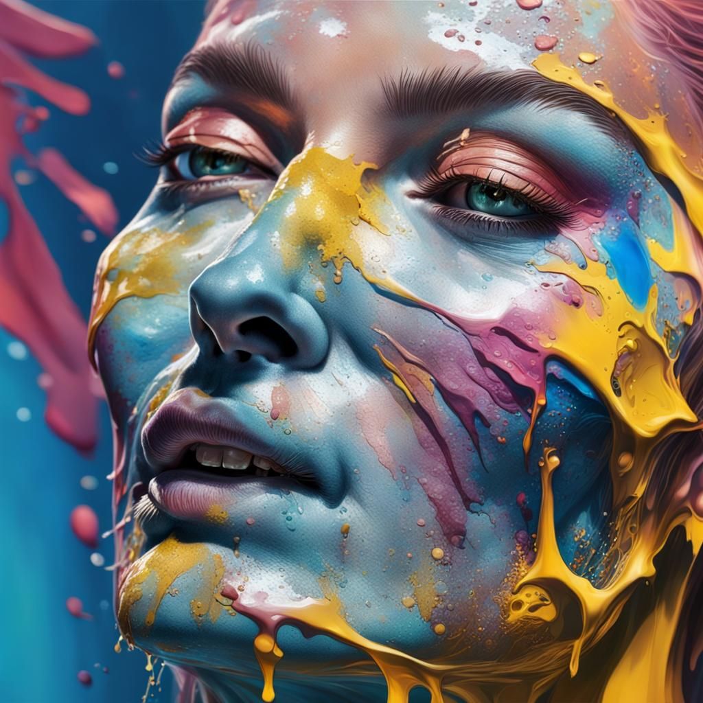 Hyperrealistic Panda Portrait in Splash Art Style