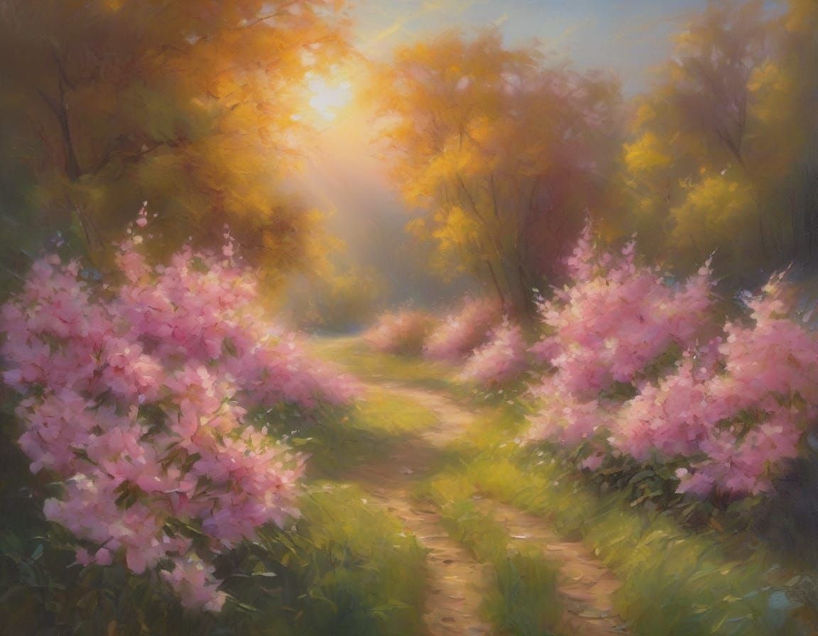 Vibrant Spring Landscape in Dutch Masters Style