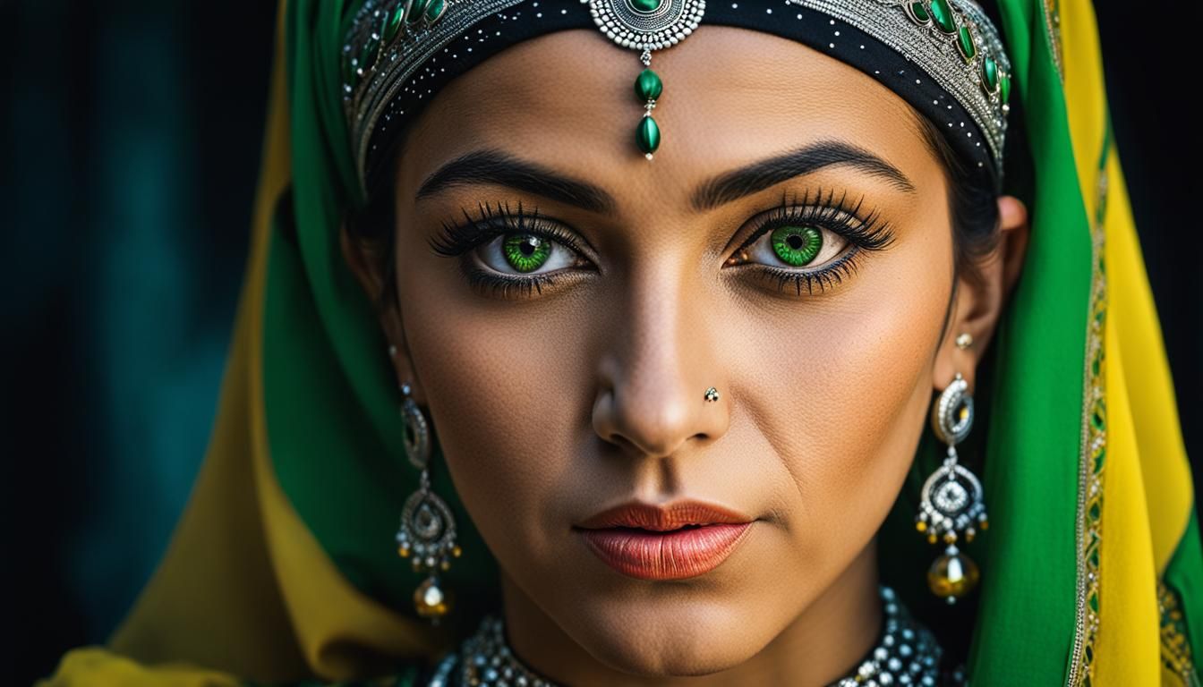 Stunning Portrait of Algerian Woman with Traditional Dress
