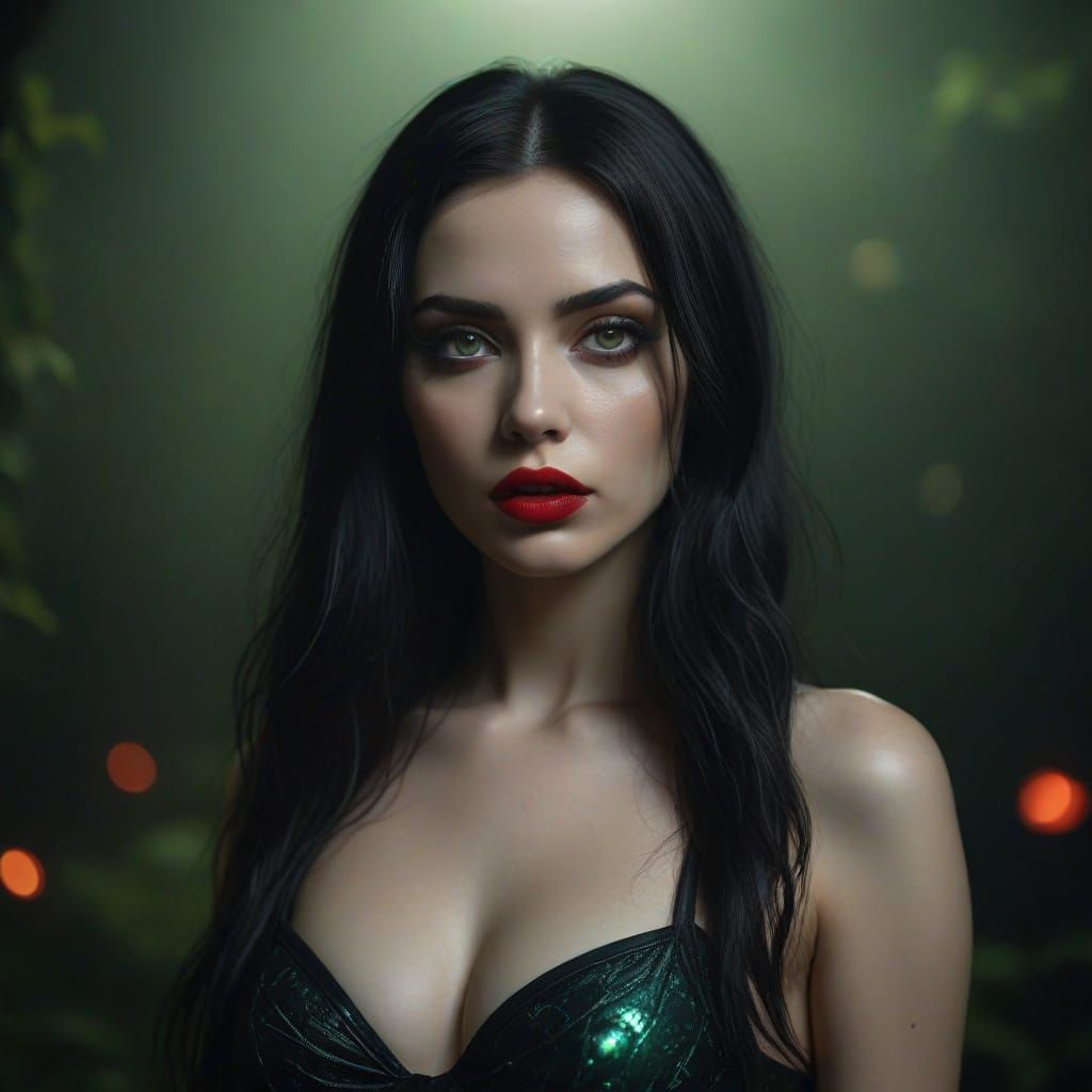 Gothic Lolita in Dark Fantasy Landscape