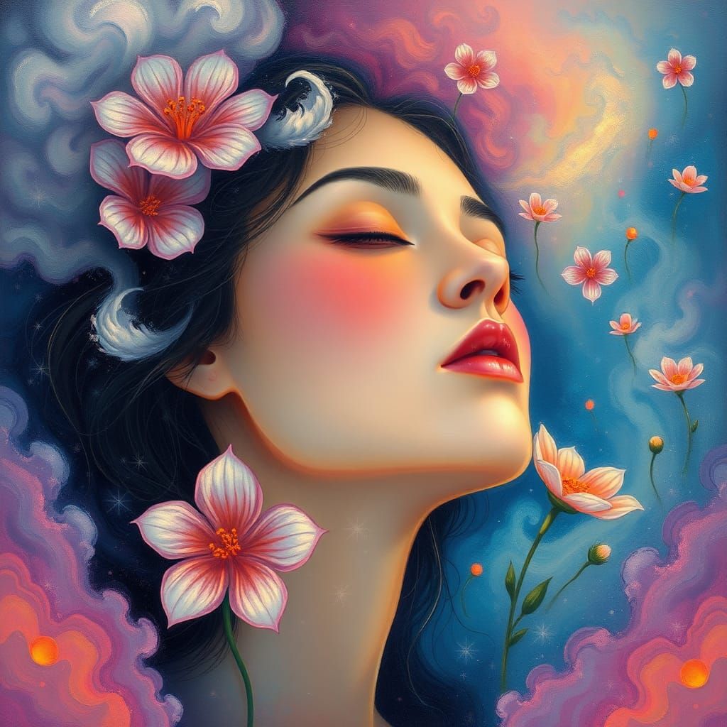 Ethereal Woman's Dream in Surrealist Style