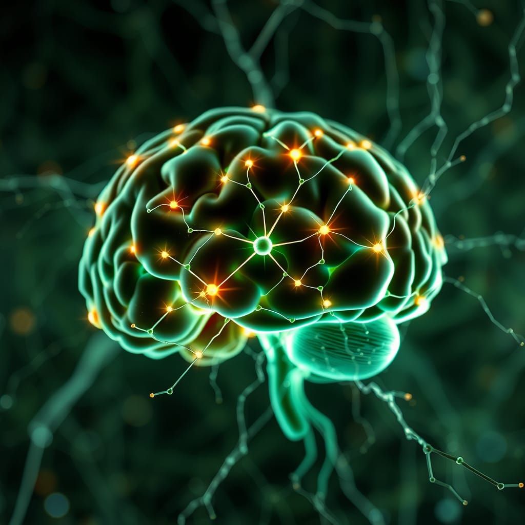 Neural Network Activation in Cyberpunk Aesthetic