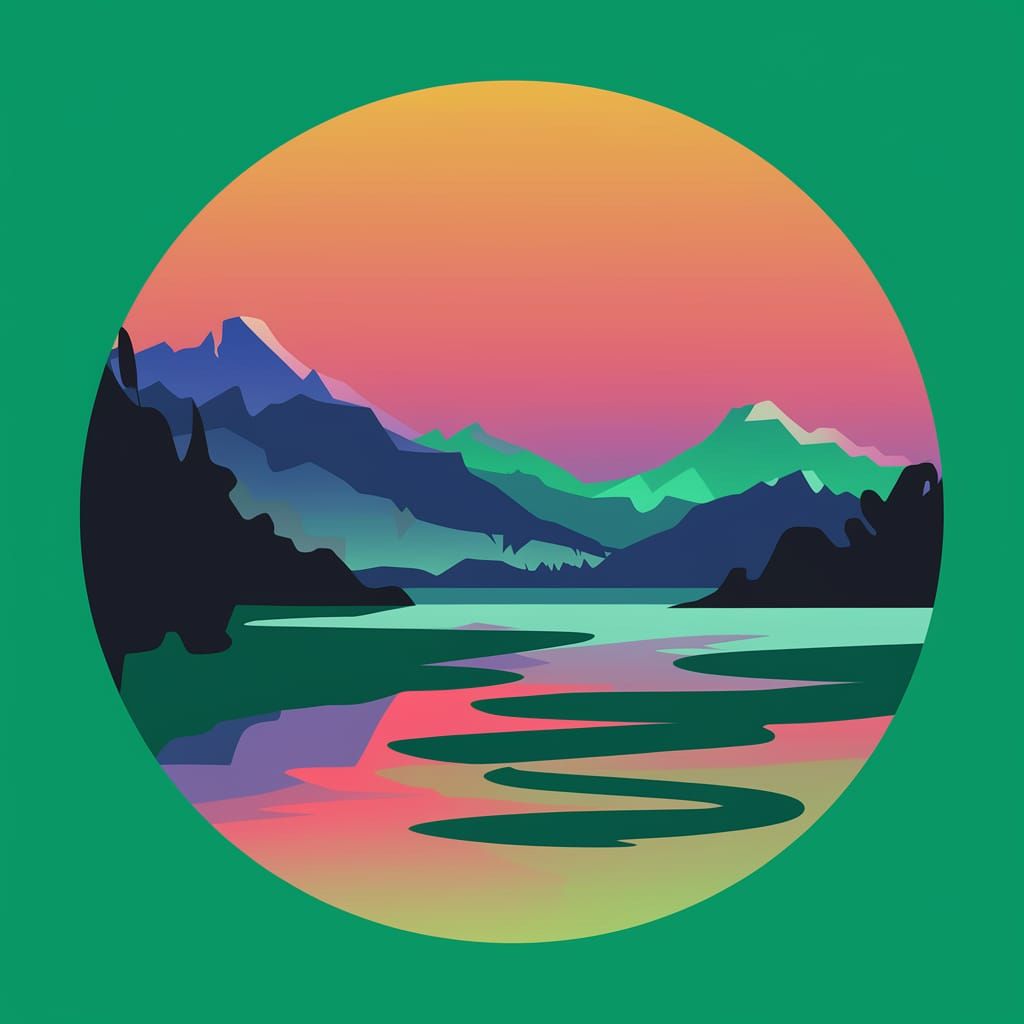 Acid Green Circle Abstract Minimalism