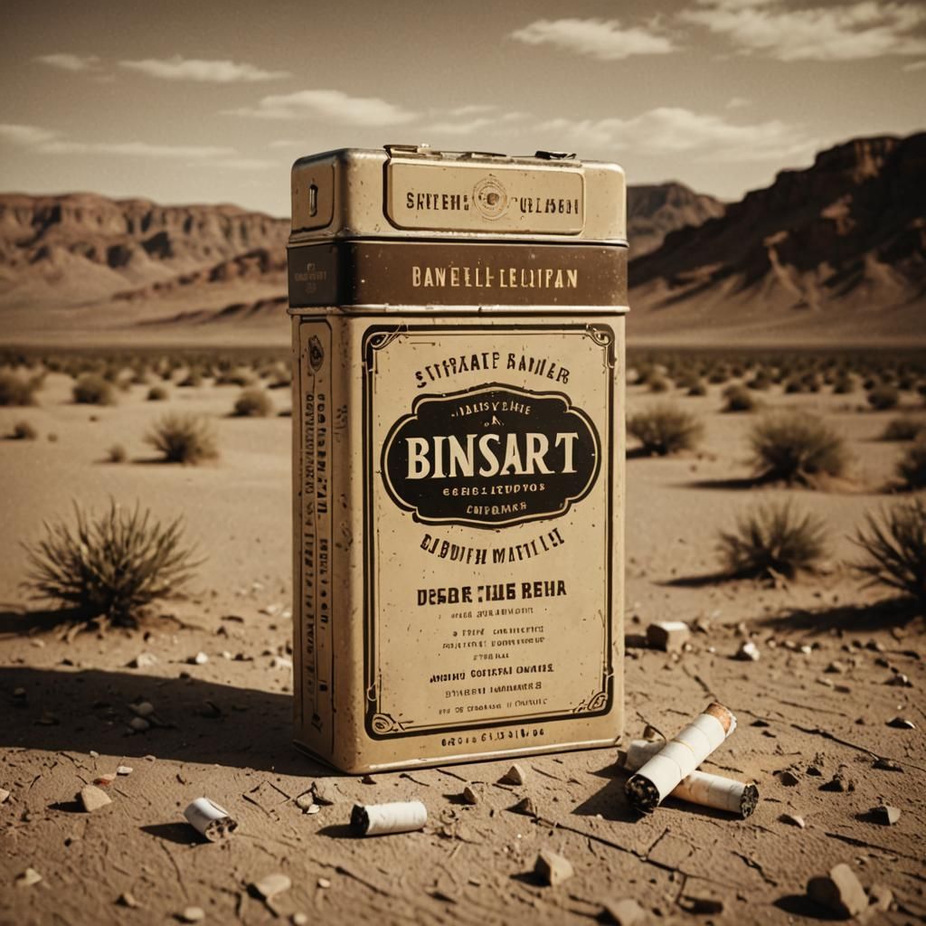 Moody Desert: Close-Up of Vintage Cigarette Pack