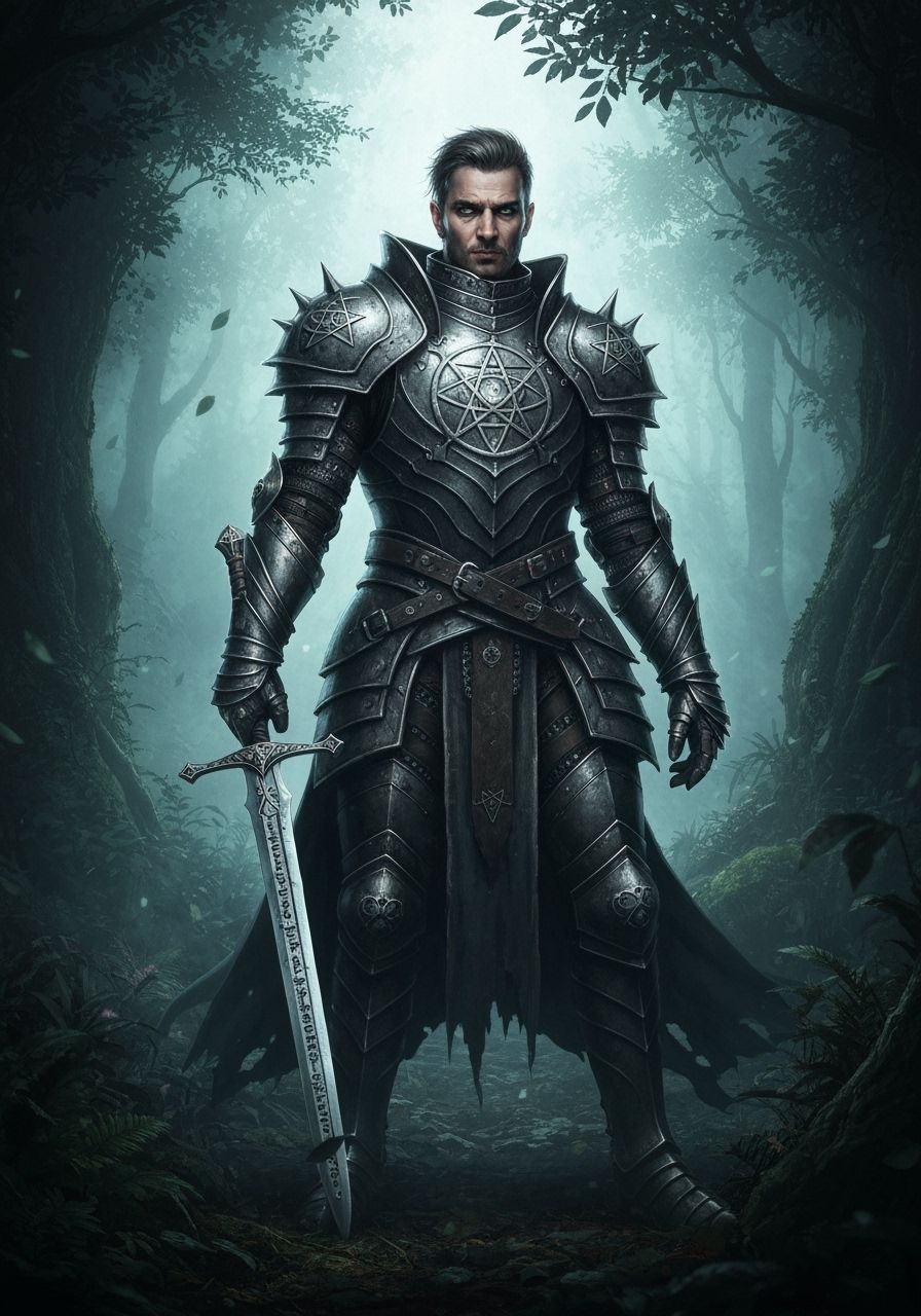 Baroque Gothic Knight in Occult Fantasy Style